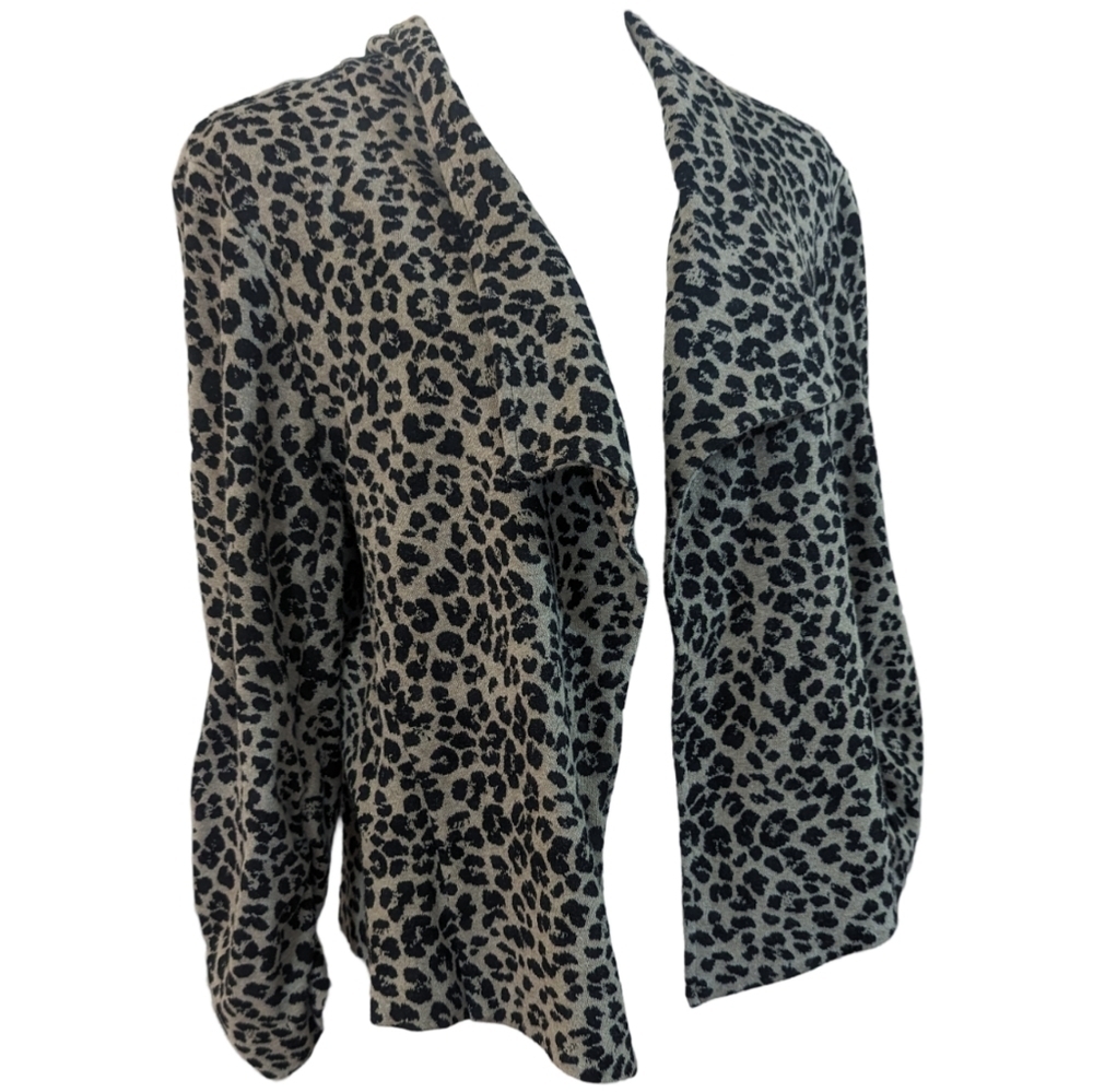 Elliott Lauren Women's Size 12 Vintage Leopard Print Open Front Cardigan Sweater
